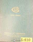 SIP-SIP Jig Borer Specification & Data Sheets Manual Year (1952)-1H-2P-3K-4G-7-7P-8P-01